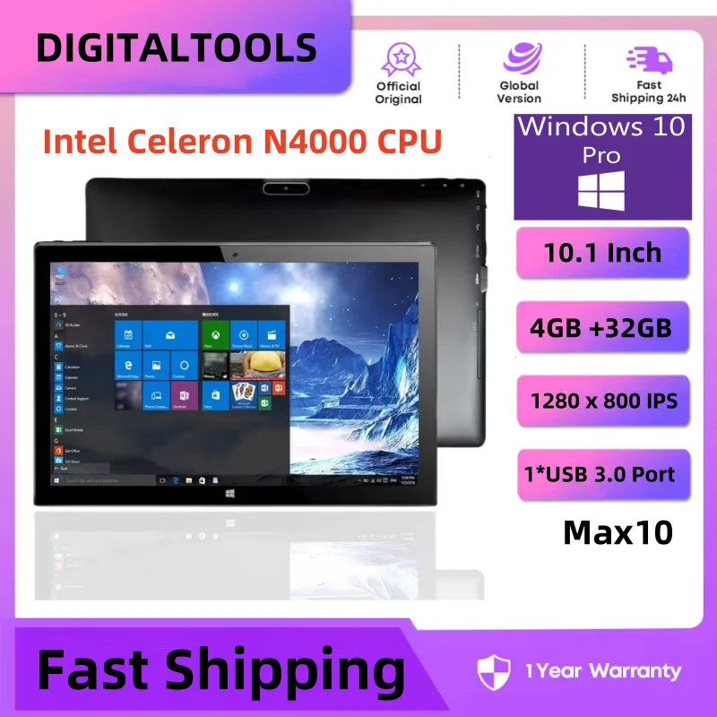 Tablet PC 10.1” Windows Pro – 4GB + 128GB